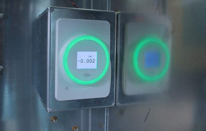 HEPACART Digital Pressure Monitor reading negative pressure, included on Digital Pressure Monitor configurations
