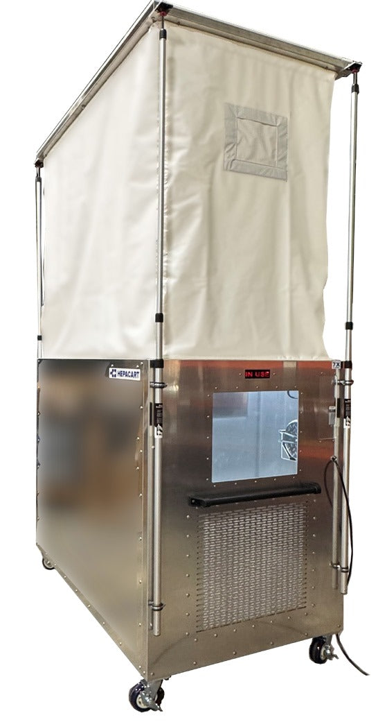 HEPACART 74X Classic containment cart, the wider 39" model, negative air machine end