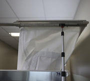 HEPACART Classic telescoping corner pole and top slide-out at the ceiling