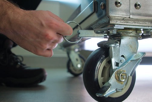 HEPACART cart caster with its swivel lock pin
