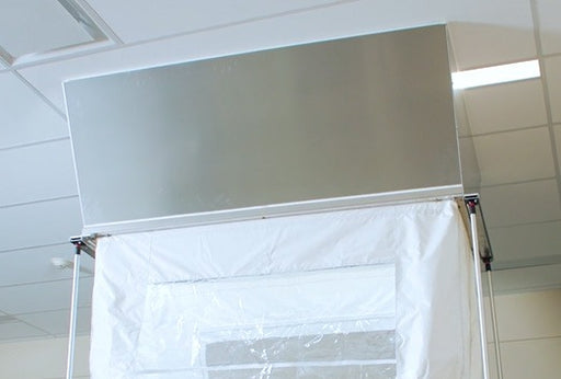 HEPACART Multiple Tile Adapter raising the enclosure across several ceiling tiles