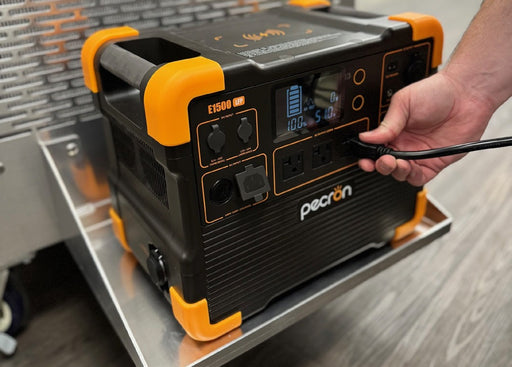 HEPACART power bank kit with a 1536W-hr LiFePO4 power station on the cart battery shelf
