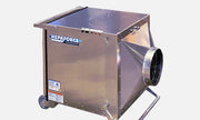 HEPAFORCE AIR 2100 in brushed aluminum with tapered exhaust hood, wheels and tilt handle