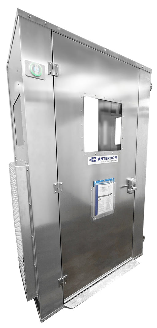 HEPAROOM 48 anteroom with keypad lock, digital pressure monitor and side HEPA exhaust grille