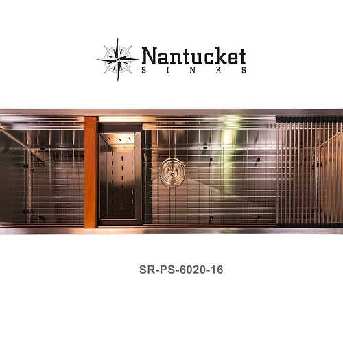 Nantucket sinks SR-PS-6020-16 60" pro series large prep station single bowl undermount stainless steel kitchen sink