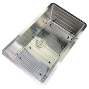 Nantucket Sinks SR3219-16 32" pro series large rectangle single bowl undermount small radius stainless steel kitchen sink (image 7)