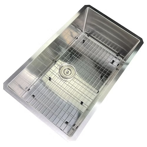 Nantucket Sinks SR3219-16 32" pro series large rectangle single bowl undermount small radius stainless steel kitchen sink (image 7)