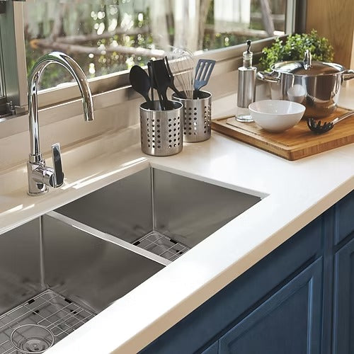 Nantucket Sinks SR3219-DE-16 Double equal small radius undermount stainless sink