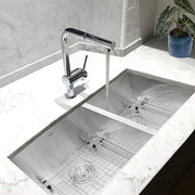 Nantucket Sinks ZR3219-OS-16 32" Pro Series 60/40 Offset Double bowl Undermount Zero Radius Stainless Steel Kitchen Sink (image 3)