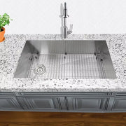 Nantucket Sinks ZR3218-OSD 32" Pro Series Large Single Bowl Undermount Small Radius Stainless Steel Kitchen Sink (image 3)