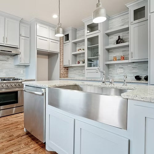 Nantucket Sinks Apron332010-16 33" Pro Series Single Bowl Farmhouse Apron Front Stainless Steel Kitchen Sink (image 7)