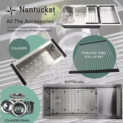 Nantucket sinks SR4419-16-DB Small radius undermount prep station sink (image 7)