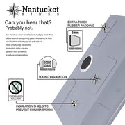 Nantucket Sinks ZR3322-S-16 33" Large Single Bowl Self Rimming Zero Radius Stainless Steel Drop In Kitchen Sink, 1 Hole (image 8)