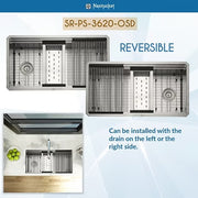 Nantucket sinks SR-PS-3620-OSD 16 gauge 304 stainless zero radius rectangle undermount sink (image 8)