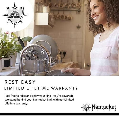 Nantucket Sinks SR-PS2-2818-16 Pro Series Prep-Station Single Bowl Undermount Kitchen Sink with Included Accessories
