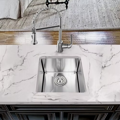 Nantucket Sinks SR1515 15" Pro Series Square Undermount Small Radius Stainless Steel Bar/Prep Sink