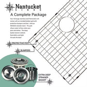 Nantucket Sinks ZR3219-OS-16 32" Pro Series 60/40 Offset Double bowl Undermount Zero Radius Stainless Steel Kitchen Sink (image 7)