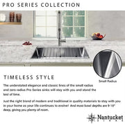 Nantucket sinks SR2318-12-16 Pro series rectangle single bowl undermount small radius corners stainless steel kitchen sink (image 7)