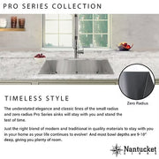 Nantucket Sinks ZR2818-8-16 28" Pro Series Large Single Bowl Undermount Zero Radius Stainless Steel Kitchen Sink (image 8)