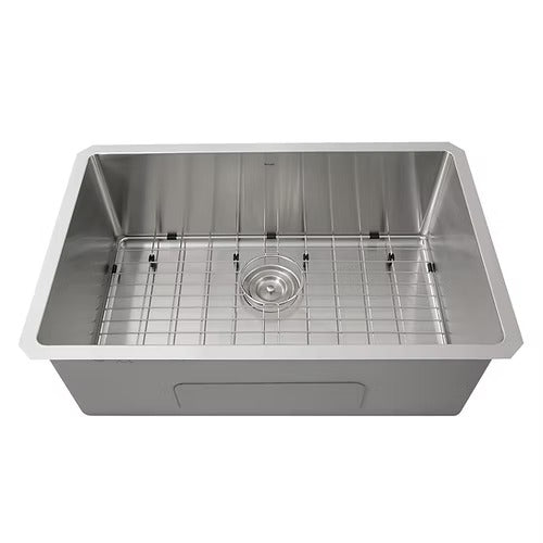 Nantucket Sinks SR3018 Pro Series Rectangle Single Bowl Undermount Small Radius Corners Stainless Steel Kitchen Sink (image 1)