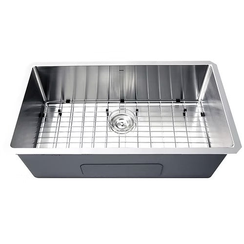Nantucket Sinks SR3218-16 32" Pro Series Large Single Bowl Undermount Small Radius Stainless Steel Kitchen Sink (image 1)
