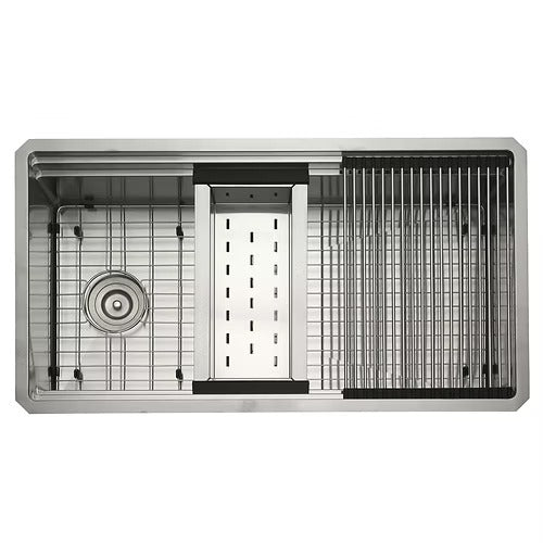 Nantucket sinks SR-PS-3620-OSD 16 gauge 304 stainless zero radius rectangle undermount sink (image 1)