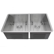 Nantucket Sinks ZR3219-OS-16 32" Pro Series 60/40 Offset Double bowl Undermount Zero Radius Stainless Steel Kitchen Sink (image 1)