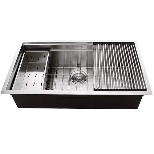 Nantucket Sinks SR-PS-3620-16 Pro Series Large Prep Station Single Bowl Undermount Kitchen Sink with Compatible Accessories (image 1)