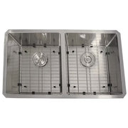 Nantucket Sinks SR3219-DE-16 Double equal small radius undermount stainless sink (image 1)