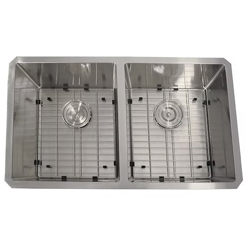 Nantucket Sinks SR3219-DE-16 Double equal small radius undermount stainless sink (image 1)