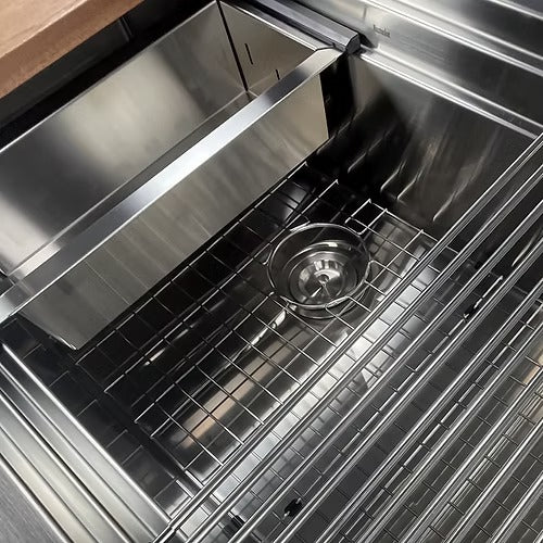 Nantucket Sinks SR-PS-4220-16 Small radius 42inch pro series large prep station single bowl undermount stainless steel kitchen sink with compatible accessories (image 2)