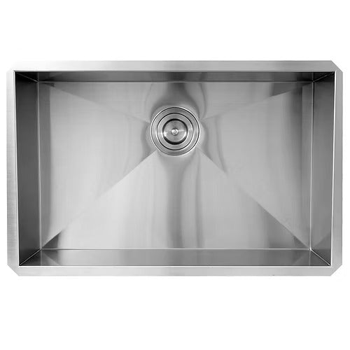 Nantucket Sinks ZR2818-16 28" Pro Series Large Single Bowl Undermount Zero Radius Stainless Steel Kitchen Sink (image 2)