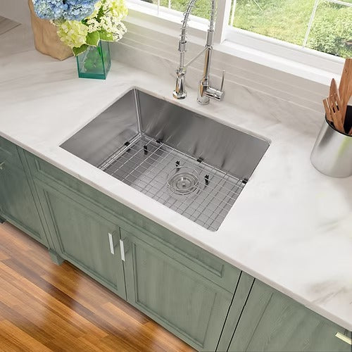 Nantucket Sinks SR2818-16 Pro Series Rectangle Single Bowl Undermount Small Radius Corners Stainless Steel Kitchen Sink (image 2)