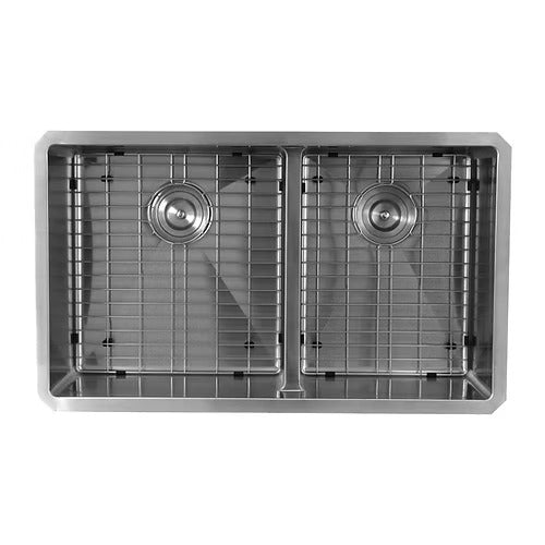 Nantucket Sinks SR3219-OS-16 Pro Series 60/40 Offset Double bowl Undermount Small Radius Kitchen Sink (image 2)