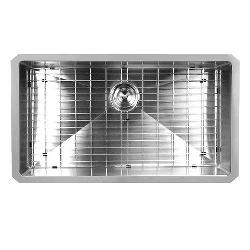 Nantucket Sinks SR3218-16 32" Pro Series Large Single Bowl Undermount Small Radius Stainless Steel Kitchen Sink (image 2)