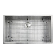 Nantucket Sinks ZR3219-16 32" Pro Series Large Rectangle Single Bowl Undermount Zero Radius Stainless Steel Kitchen Sink (image 2)