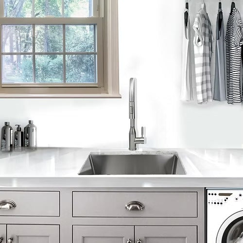 Nantucket sinks SR2318-12-16 Pro series rectangle single bowl undermount small radius corners stainless steel kitchen sink (image 8)