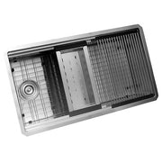 Nantucket Sinks SR-PS-3220-OSD Small radius pro series prep station single bowl undermount stainless steel kitchen sink with compatible accessories (image 2)