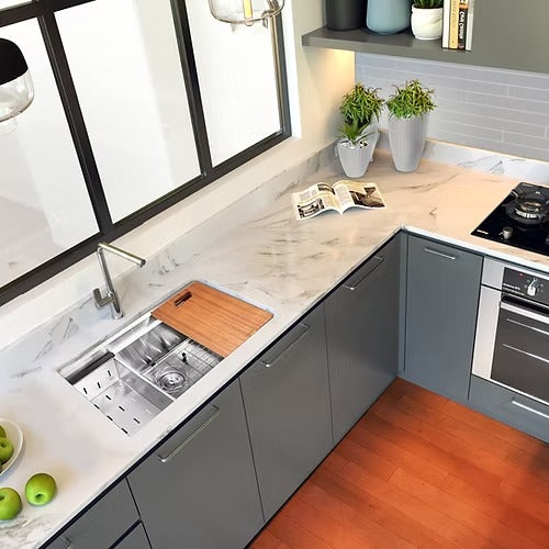 Nantucket Sinks SR-PS2-2818-16 Pro Series Prep-Station Single Bowl Undermount Kitchen Sink with Included Accessories (image 2)