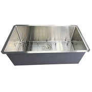 Nantucket Sinks SR3219-16 32" pro series large rectangle single bowl undermount small radius stainless steel kitchen sink (image 2)