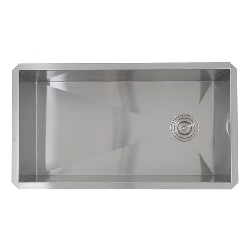 Nantucket Sinks ZR3218-OSD 32" Pro Series Large Single Bowl Undermount Small Radius Stainless Steel Kitchen Sink (image 7)