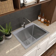 Nantucket Sinks SR2522-12-16 25" Pro Series Rectangle Topmount Small Radius Corners Laundry Sink (image 2)