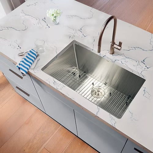 Nantucket sinks SR3018-12-16 30" stainless steel laundry sink with 12" bowl depth