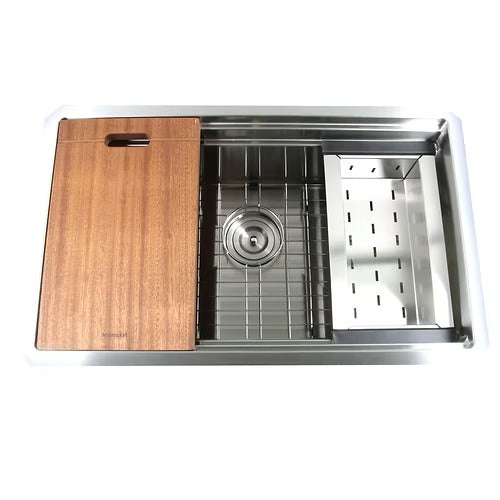 Nantucket Sinks SR-PS2-2818-16 Pro Series Prep-Station Single Bowl Undermount Kitchen Sink with Included Accessories (image 3)