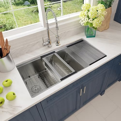 Nantucket sinks SR4419-16-DB Small radius undermount prep station sink