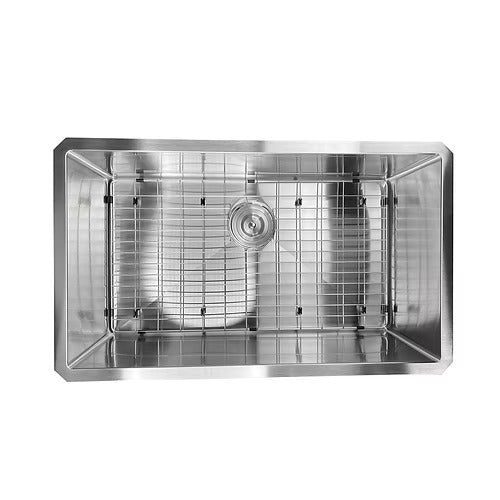 Nantucket Sinks SR3219-16 32" pro series large rectangle single bowl undermount small radius stainless steel kitchen sink (image 4)