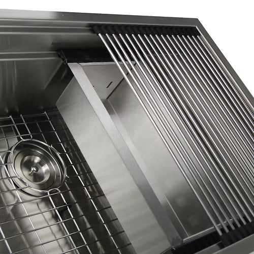 Nantucket Sinks ZR-PS-3220-16 32" Pro Series Large Prep Station Single Bowl Undermount Stainless Steel Kitchen Sink Set (image 5)
