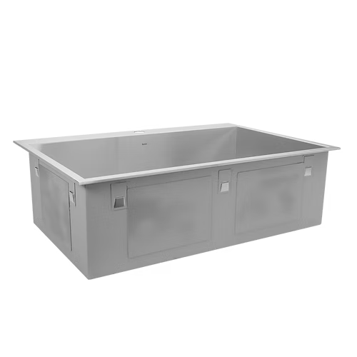 Nantucket Sinks ZR3322-S-16 33" Large Single Bowl Self Rimming Zero Radius Stainless Steel Drop In Kitchen Sink, 1 Hole