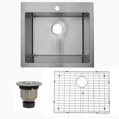 Nantucket Sinks SR2522-16 Pro series small radius topmount single hole stainless steel drop in kitchen sink , 16 gauge