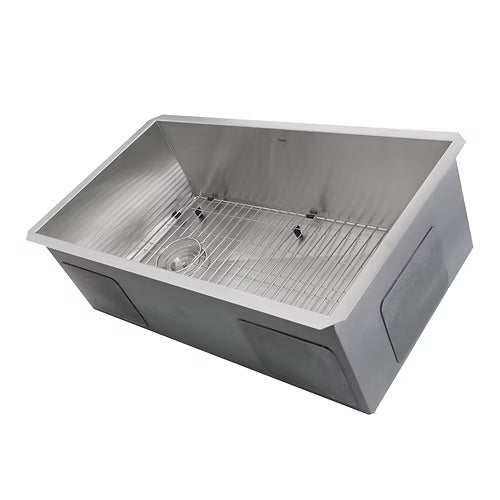 Nantucket Sinks ZR3218-OSD 32" Pro Series Large Single Bowl Undermount Small Radius Stainless Steel Kitchen Sink